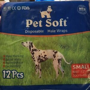 Pet Soft diaper wraps for small male dogs. New and never opened.